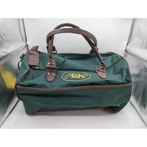 Abercrombie & Kent Green Canvas Duffle Bag Travel Luggage Carry On